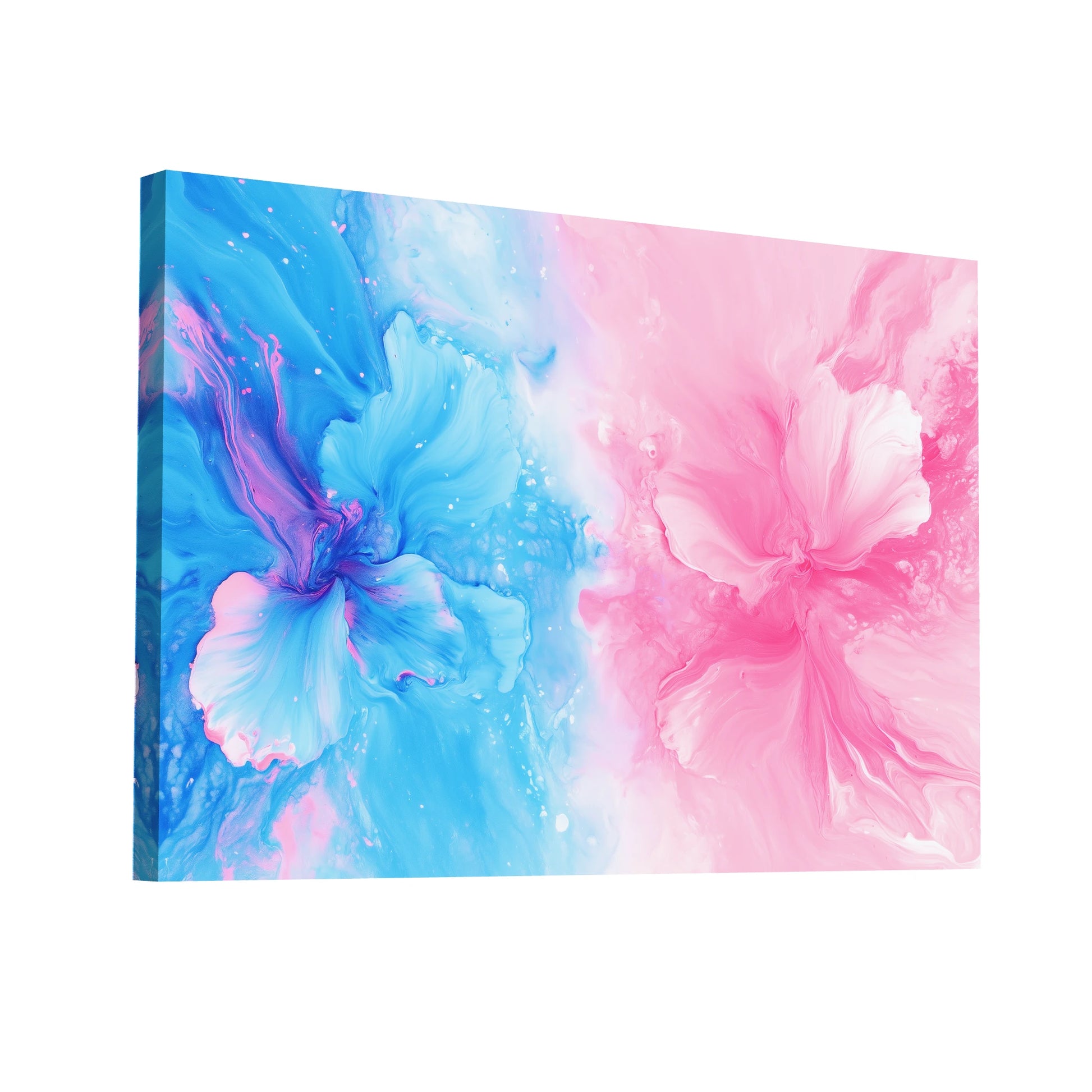 Product Hero 3D WebP Tableau Bleu et Rose - Danses Aquarelles - Art Virtuoso