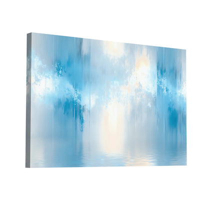 Product Hero 3D WebP Tableau Bleu Turquoise et Gris - Réflexions Célestes - Art Virtuoso