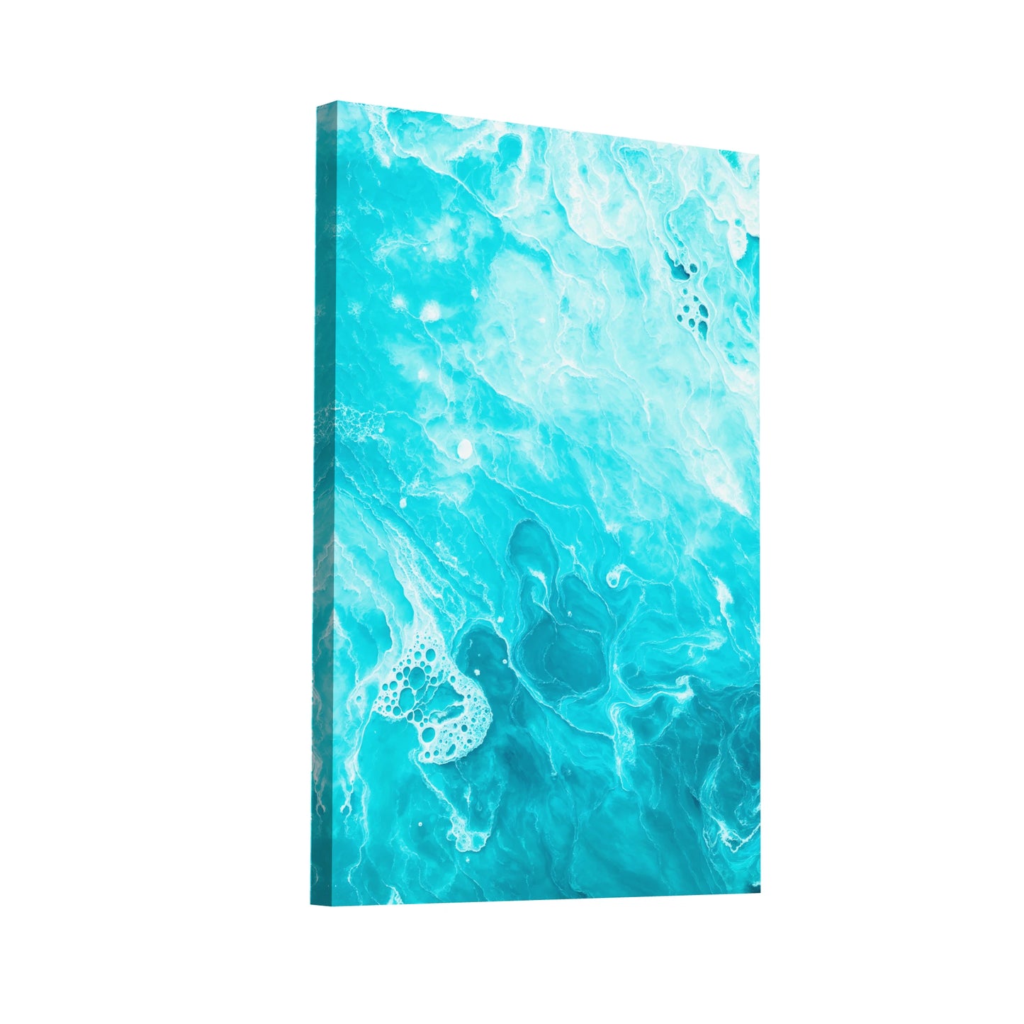 Product Hero 3D WebP Tableau Bleu Turquoise Abstrait - Art Virtuoso