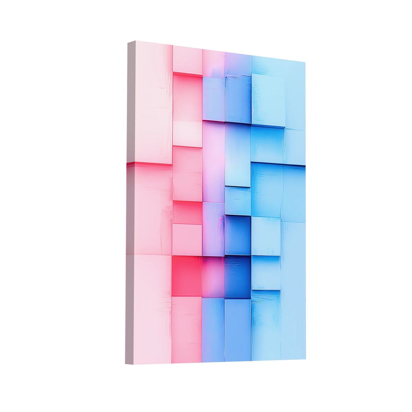 Product Hero 3D WebP Tableau Bleu Vert Rose - Géométrie Pastel - Art Virtuoso