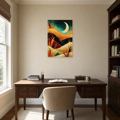 Tableau Bohème Chambre Minimal Lune dans un bureau - Art Virtuoso