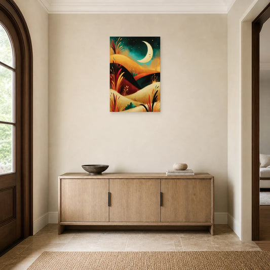 Tableau Bohème Chambre Minimal Lune dans une entree ou un couloir - Art Virtuoso