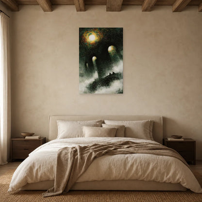 Tableau Bohème Chic Noir et Blanc dans une chambre - Art Virtuoso