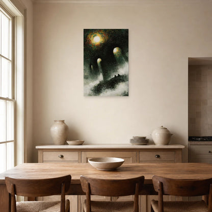 Tableau Bohème Chic Noir et Blanc dans une cuisine - Art Virtuoso