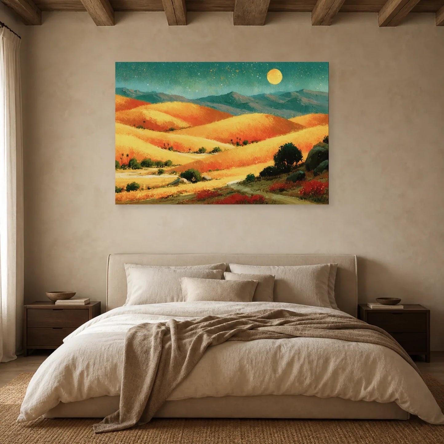 Tableau Bohème Chic Paysage Abstrait dans une chambre - Art Virtuoso