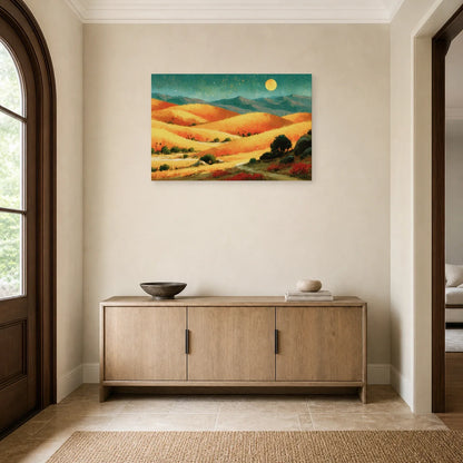 Tableau Bohème Chic Paysage Abstrait dans une entree ou un couloir - Art Virtuoso