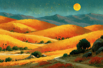 Tableau Bohème Chic Paysage Abstrait - toile bohème format S