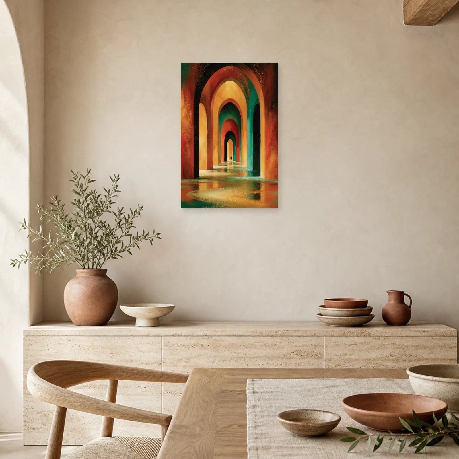 Tableau Bohème Décoration Murale Arches dans une cuisine - Art Virtuoso