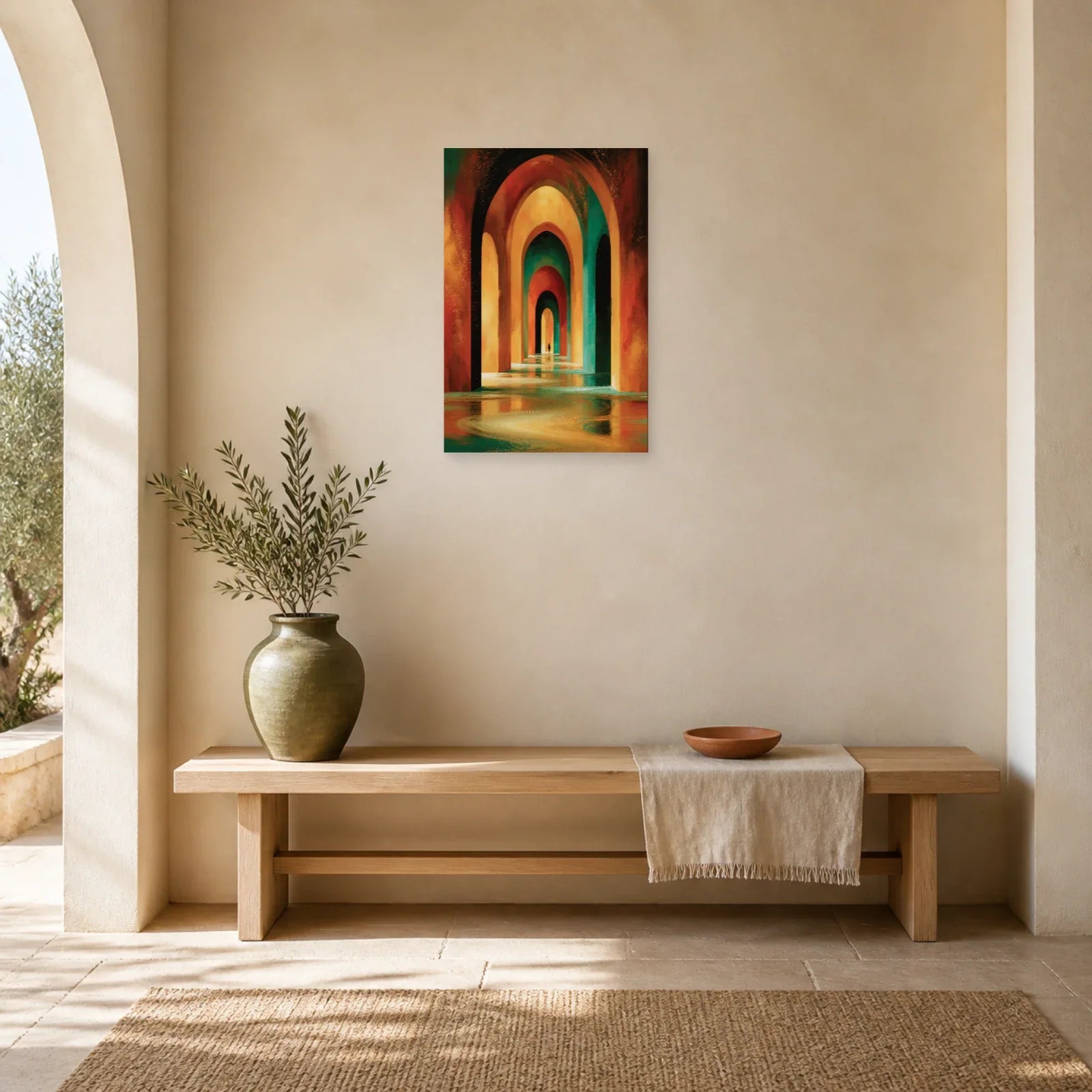Tableau Bohème Décoration Murale Arches dans une entree ou un couloir - Art Virtuoso