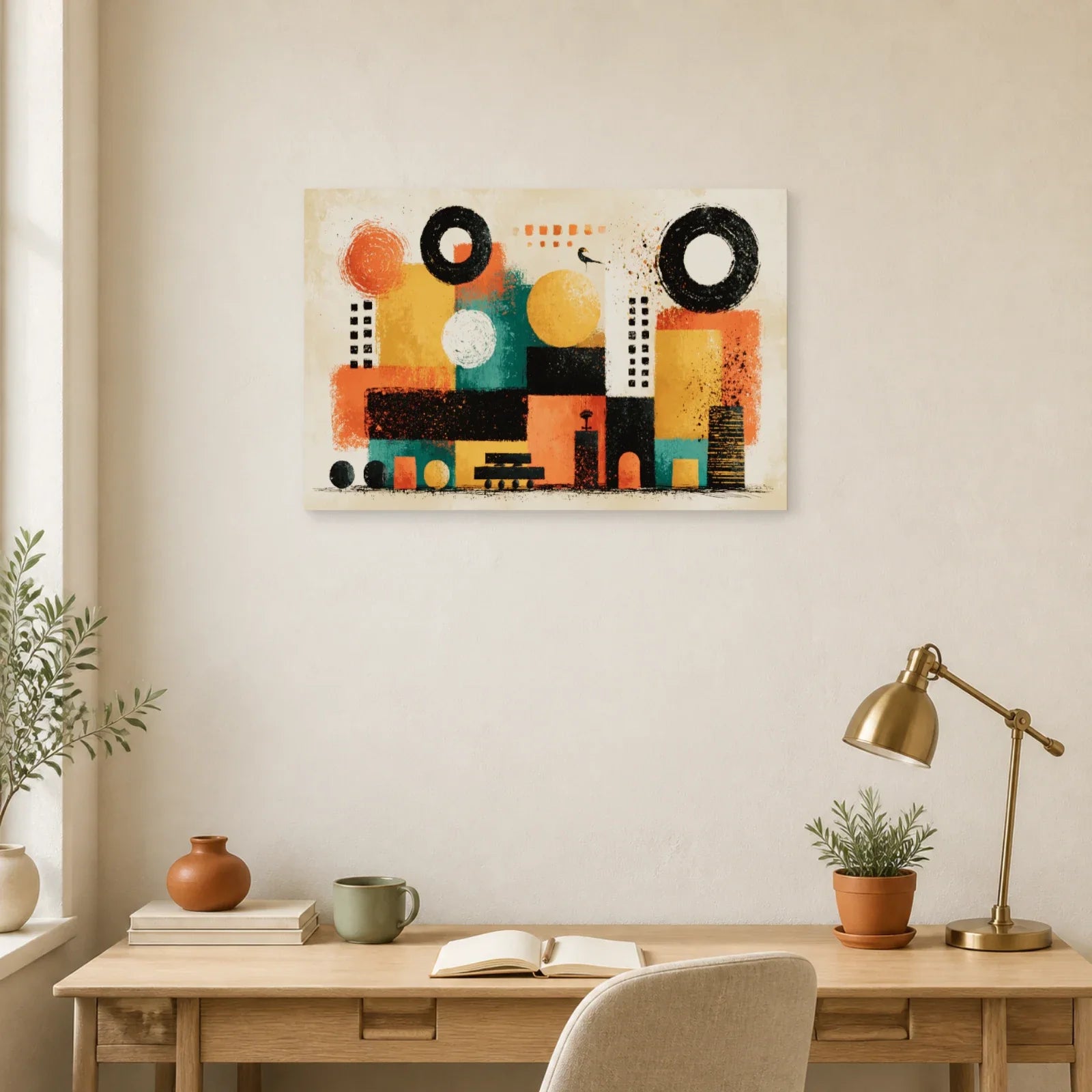Tableau Bohème Décoration Murale Formes dans un bureau - Art Virtuoso