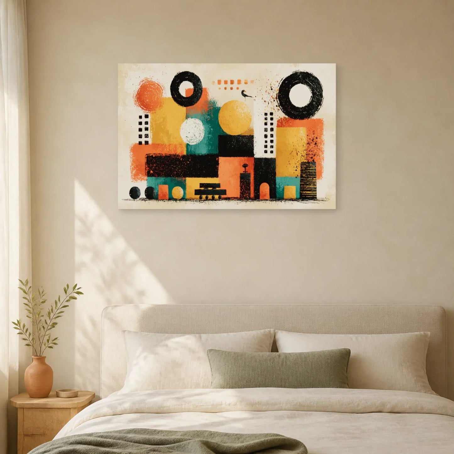 Tableau Bohème Décoration Murale Formes dans une chambre - Art Virtuoso