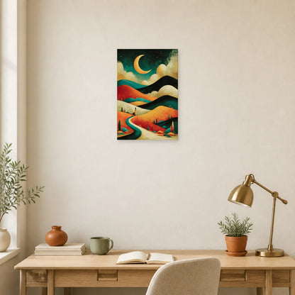 Tableau Bohème Décoration Murale Lune dans un bureau - Art Virtuoso