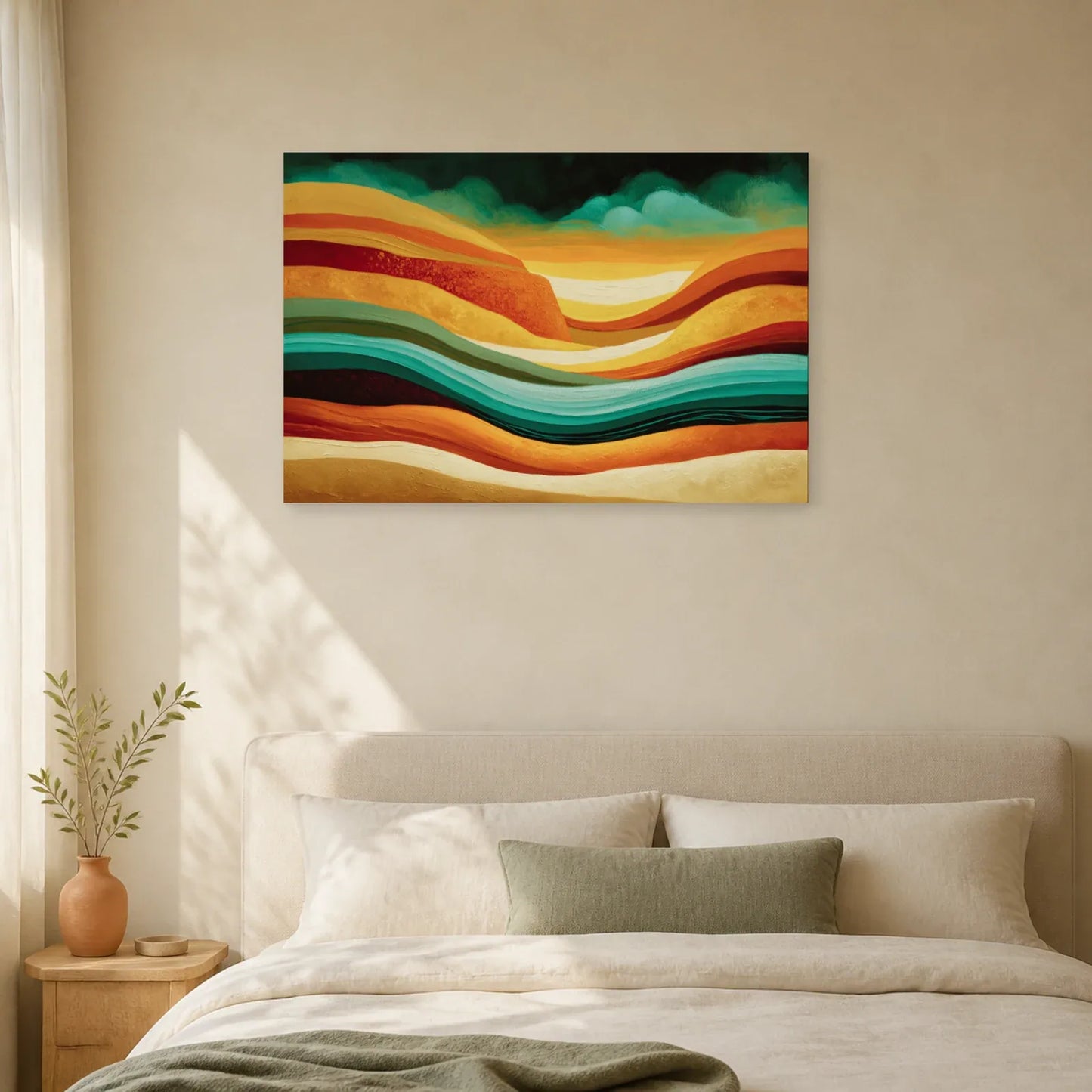 Tableau Bohème Strates Minérales dans une chambre - Art Virtuoso