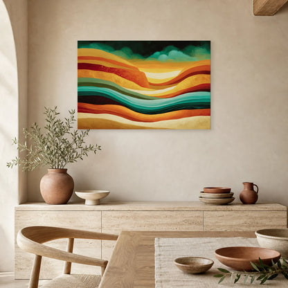 Tableau Bohème Strates Minérales dans une cuisine - Art Virtuoso