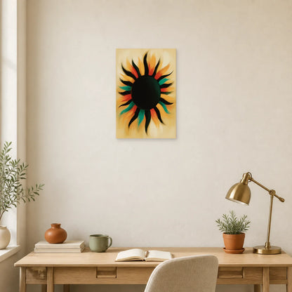 Tableau Bohème Mural Soleil Noir dans un bureau - Art Virtuoso