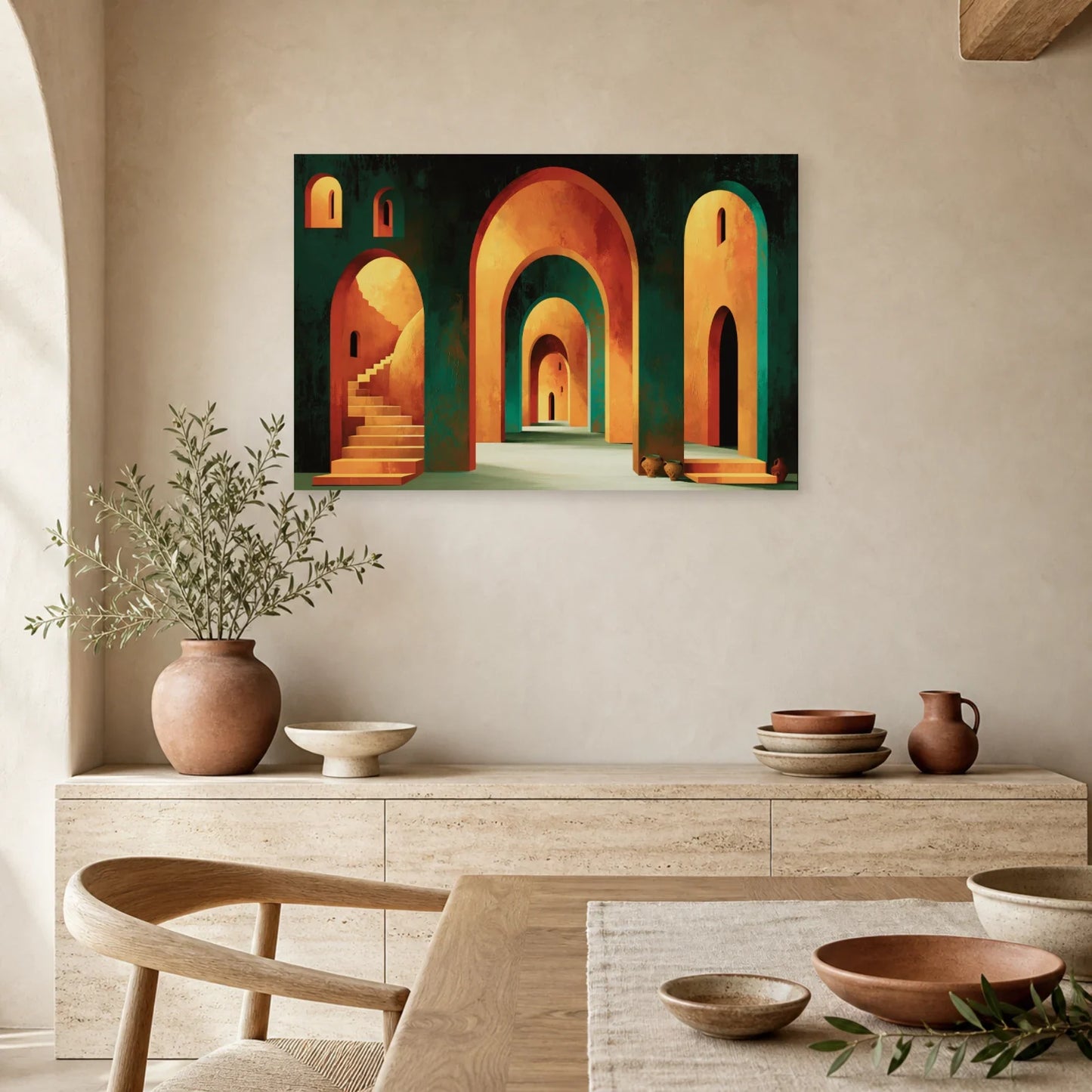 Tableau Bohème Salle à Manger Arches dans une cuisine - Art Virtuoso