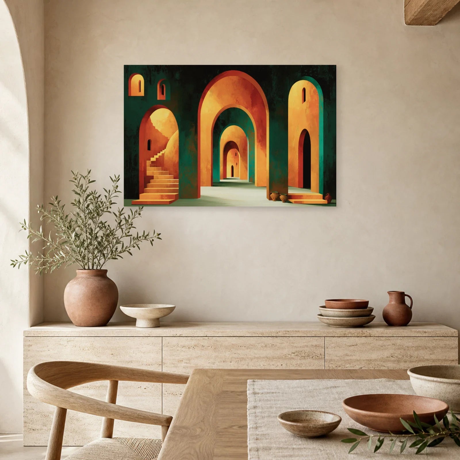 Tableau Bohème Salle à Manger Arches dans une cuisine - Art Virtuoso