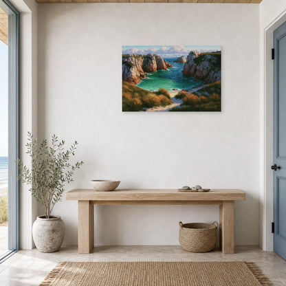 Tableau Bord De Mer Bretagne Crique Sauvage dans une entree ou un couloir - Art Virtuoso