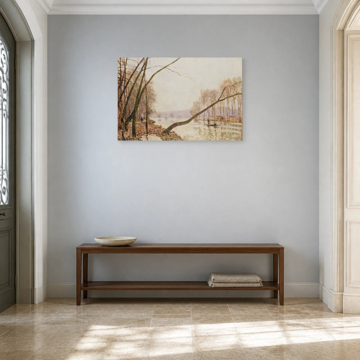 Tableau Bord de Seine en automne – Alfred Sisley dans une entrée ou un couloir - Art Virtuoso