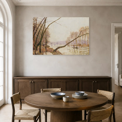 Tableau Bord de Seine en automne – Alfred Sisley dans une salle à manger - Art Virtuoso
