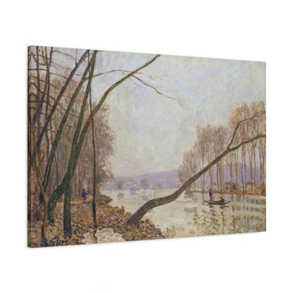 Tableau Bord de Seine en automne – Alfred Sisley - toile 3D avec bords imprimés - Art Virtuoso