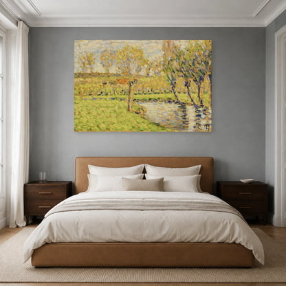 Tableau Bords de l'Epte à Éragny – Camille Pissarro dans une chambre - Art Virtuoso