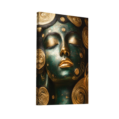 Product Hero 3D WebP Tableau Bouddha Bleu et Or : Sérénité Cosmique - Art Virtuoso