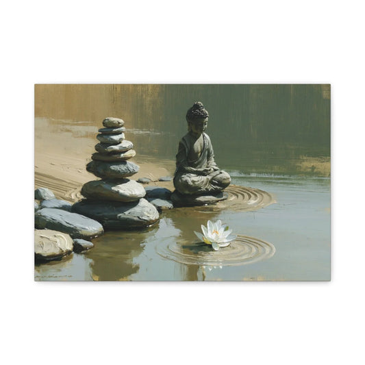 Tableau Cairn Bouddhique - Équilibre des Galets