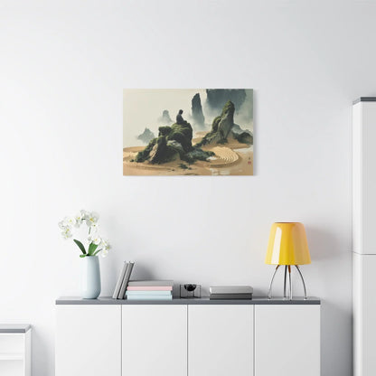 Tableau Jardin Zen Karesansui - Bouddha de Pierre - décor mural panoramique