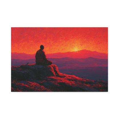 Tableau Silhouette Bouddhique - Ombre du Crépuscule - intégration loft industriel