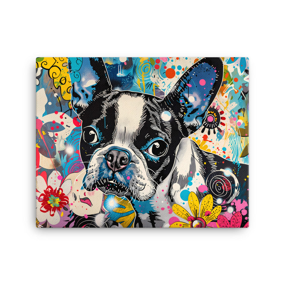 tableau bouledogue pop art 16″×20″