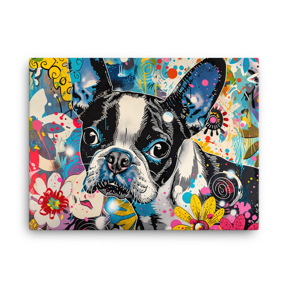 tableau bouledogue pop art 18″×24″