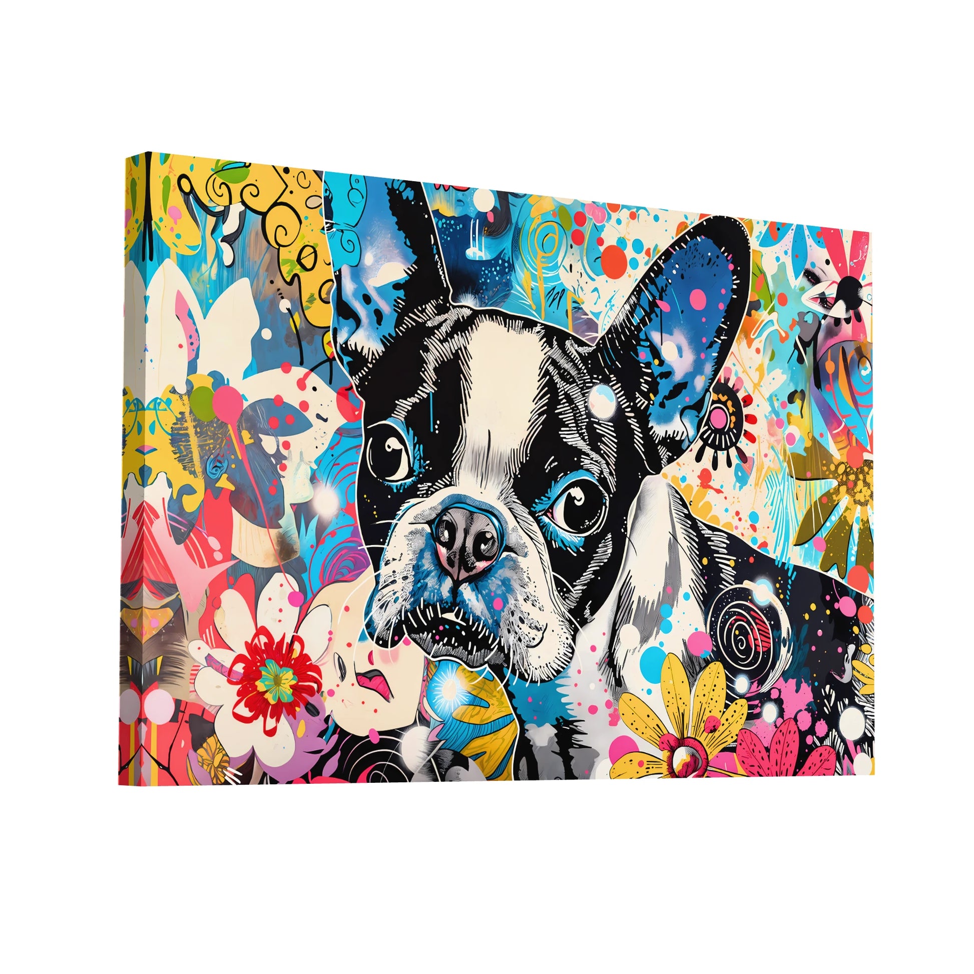 Product Hero 3D WebP Tableau Bouledogue - Pop Art Superflat - Art Virtuoso