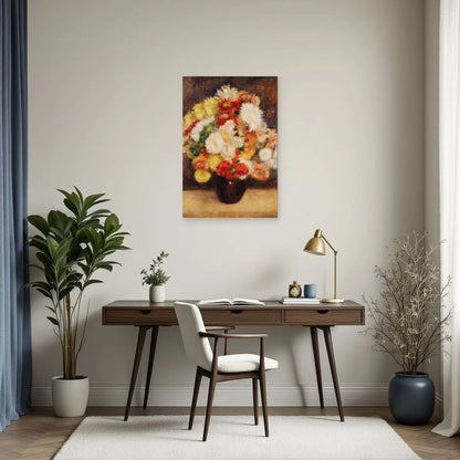 Tableau Bouquet de chrysanthèmes – Pierre-Auguste Renoir dans un bureau - Art Virtuoso