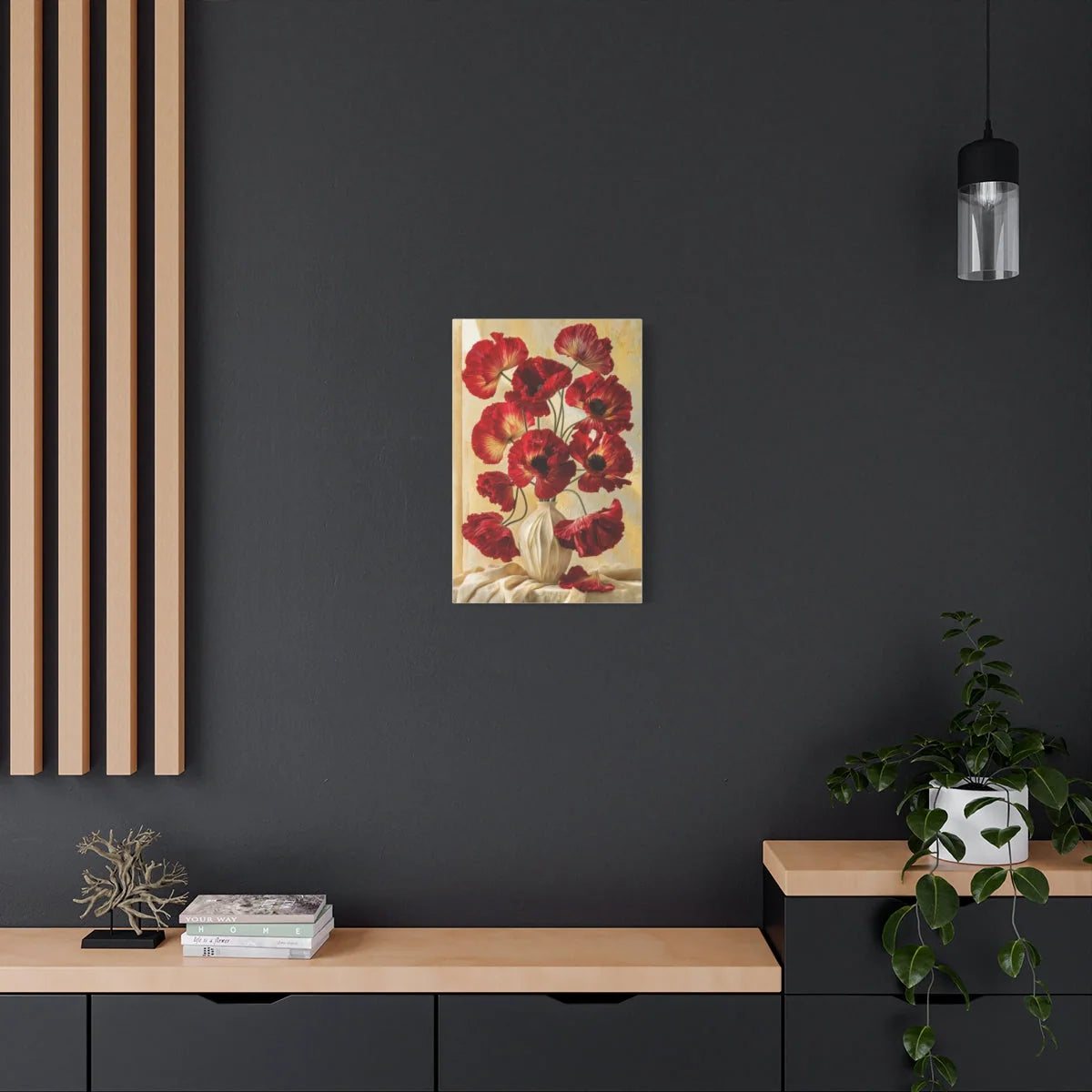 Tableau Bouquet de Coquelicots - Nature Morte Hollandaise - vue mur béton ciré