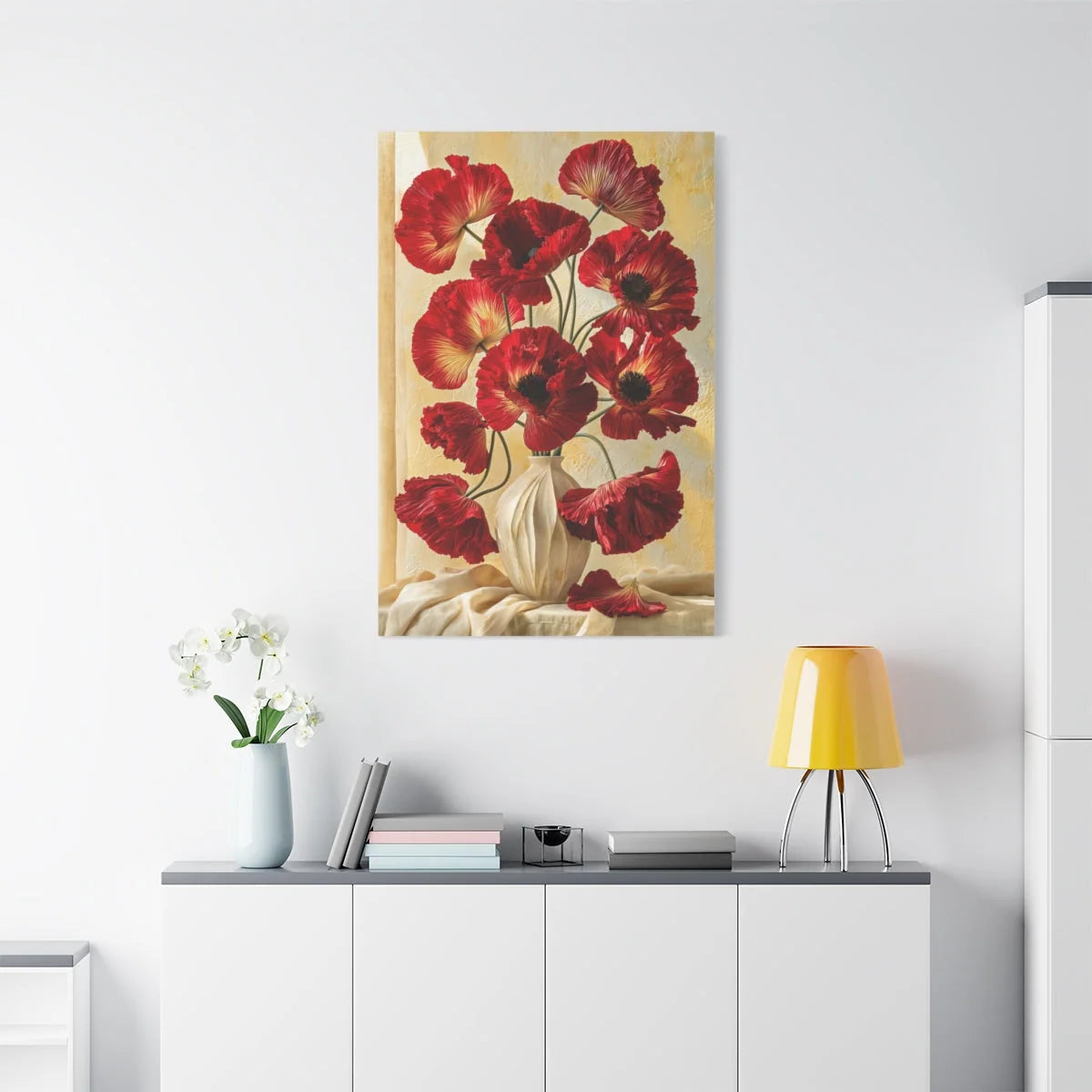 Tableau Bouquet de Coquelicots - Nature Morte Hollandaise - vue mur grande hauteur