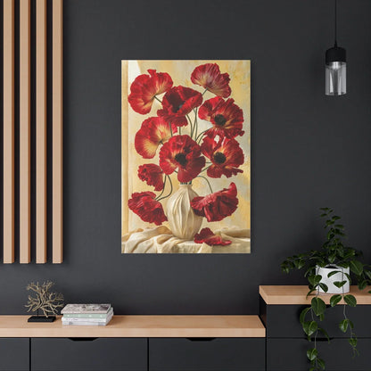 Tableau Bouquet de Coquelicots - Nature Morte Hollandaise - mise en scène impact maximal