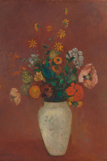 Bouquet dans un vase chinois d’Odilon Redon – reproduction sur toile – format S