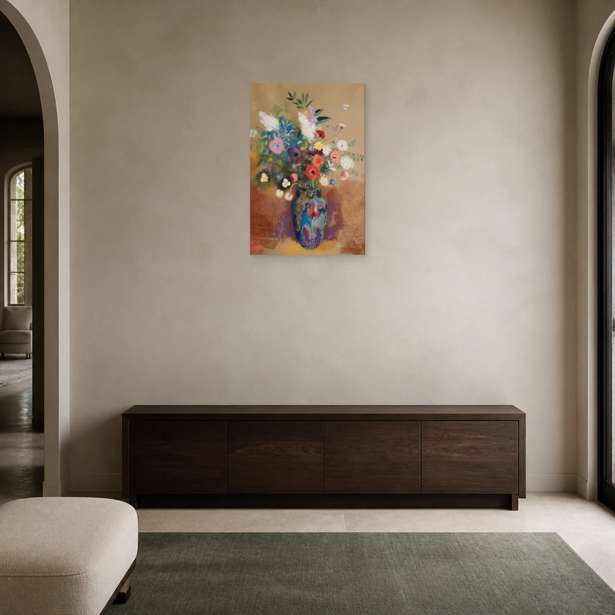 Tableau Bouquet de fleurs – Odilon Redon dans une entrée ou un couloir - Art Virtuoso