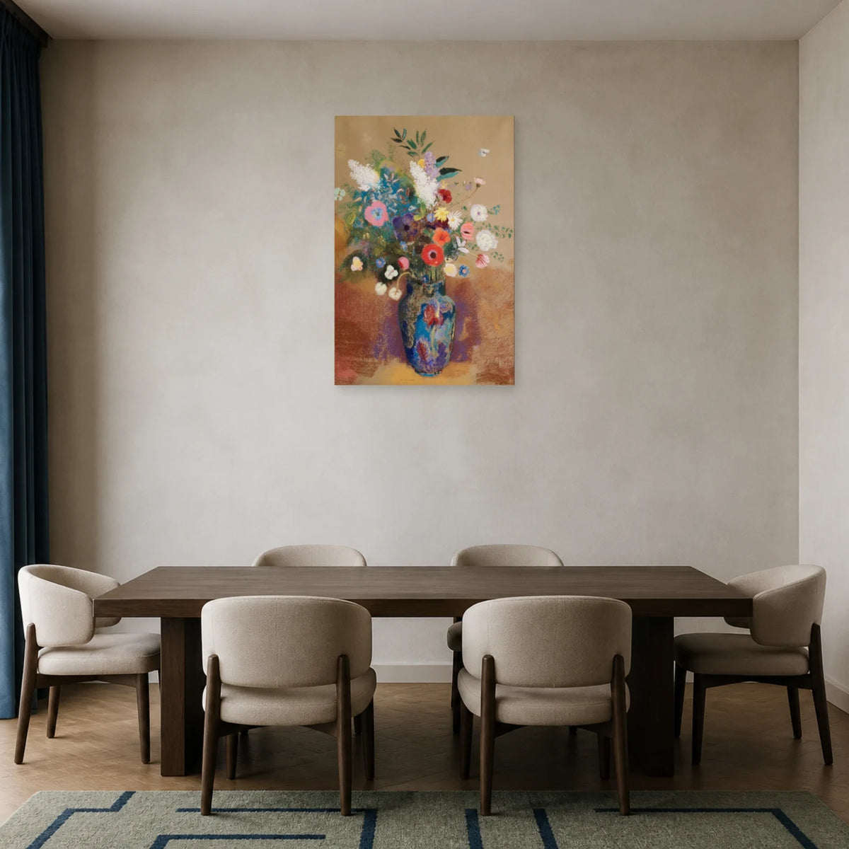 Tableau Bouquet de fleurs – Odilon Redon dans une salle à manger - Art Virtuoso