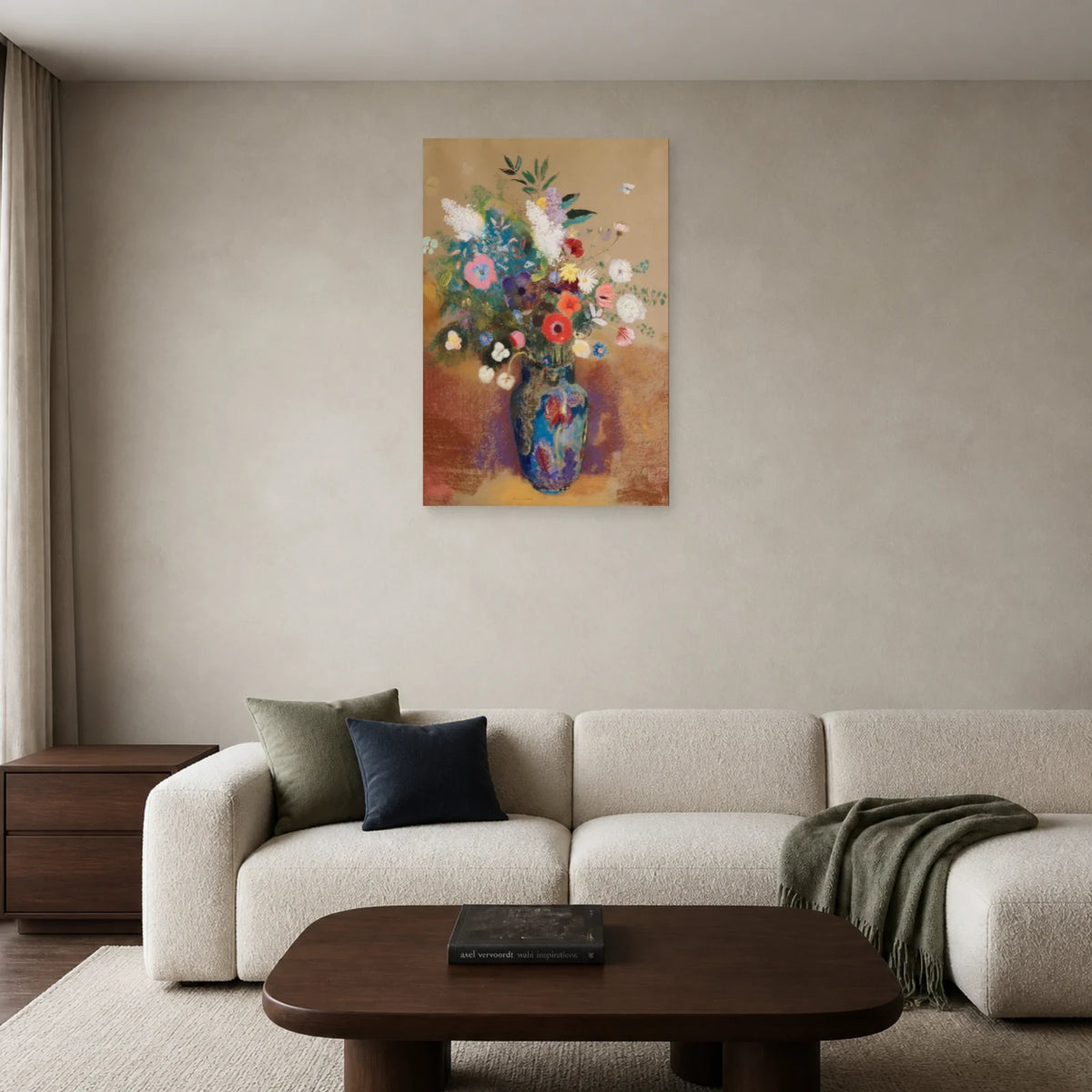 Tableau Bouquet de fleurs – Odilon Redon dans un salon - Art Virtuoso