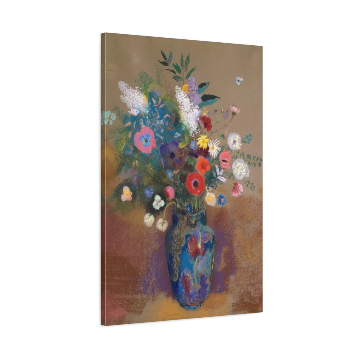 Tableau Bouquet de fleurs – Odilon Redon - toile 3D avec bords imprimés - Art Virtuoso