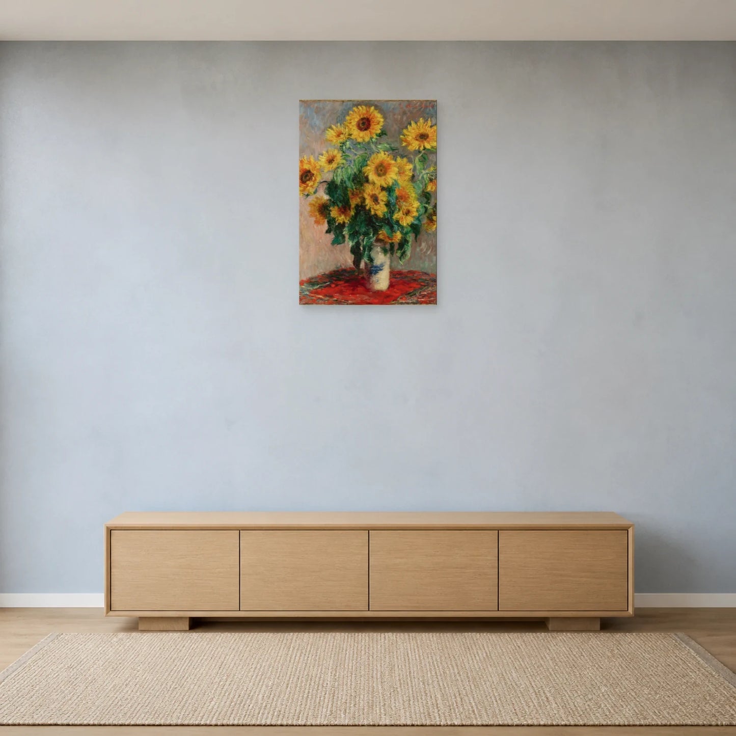 Tableau Bouquet de tournesols – Claude Monet dans une entrée ou un couloir - Art Virtuoso