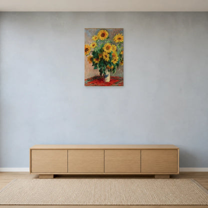 Tableau Bouquet de tournesols – Claude Monet dans une entrée ou un couloir - Art Virtuoso