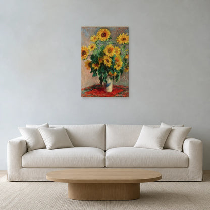 Tableau Bouquet de tournesols – Claude Monet dans un salon - Art Virtuoso