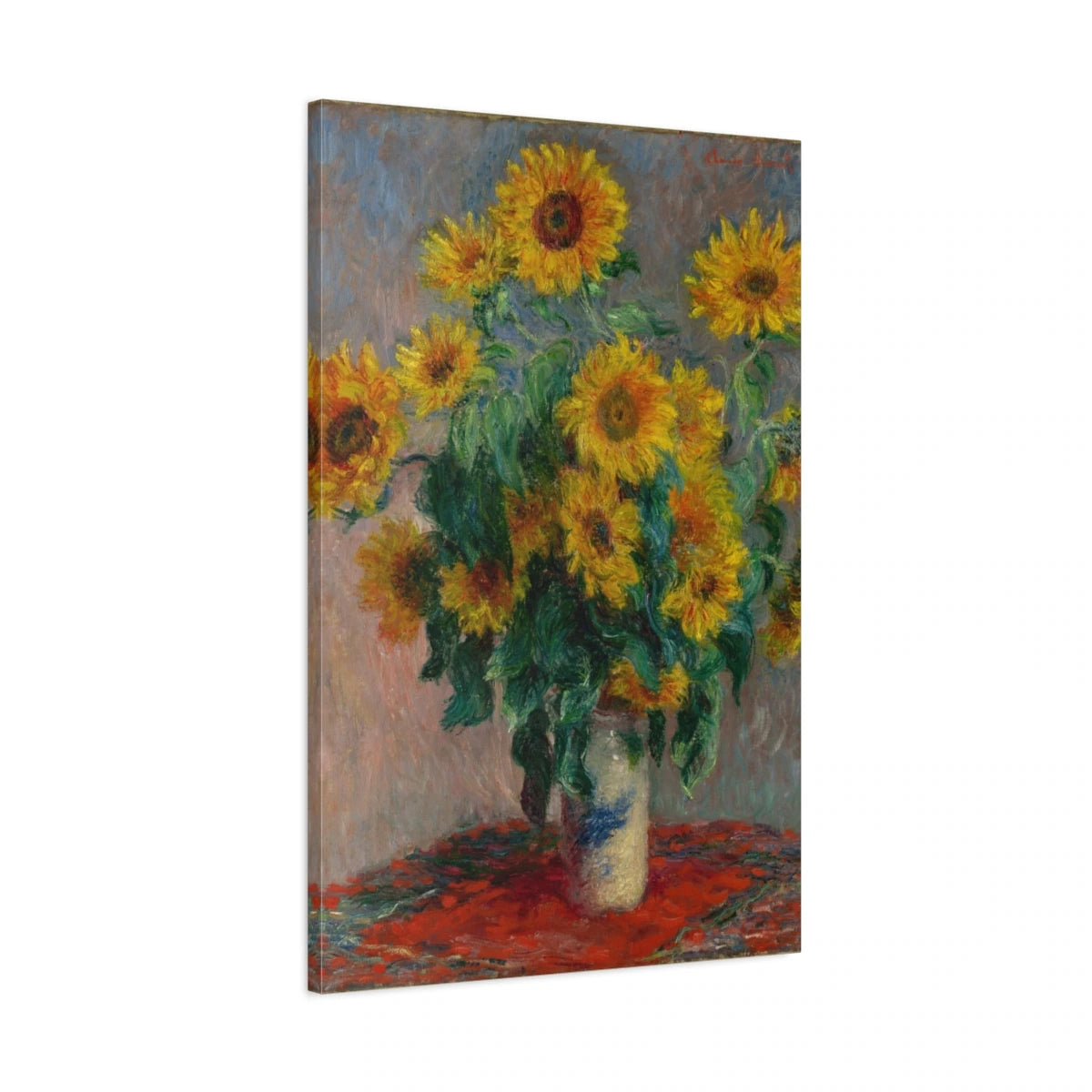 Tableau Bouquet de tournesols – Claude Monet - toile 3D avec bords imprimés - Art Virtuoso