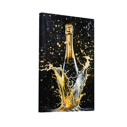 Product Hero 3D WebP Tableau Bouteille de Champagne - Art Virtuoso