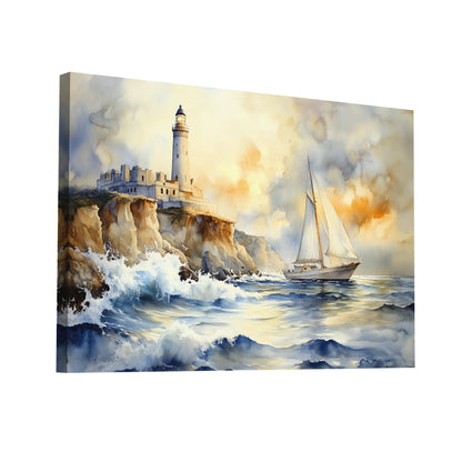 Product Hero 3D WebP Tableau Bretagne Vintage : Phare Atlantique - Art Virtuoso