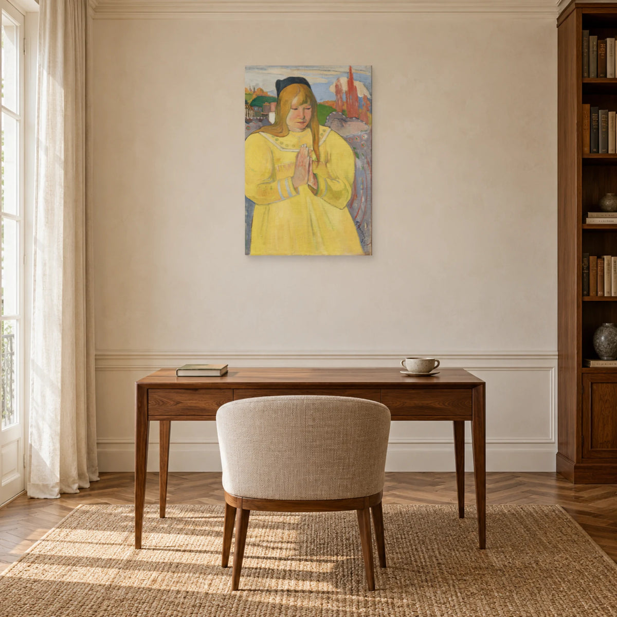 Tableau Bretonne en prière de Paul Gauguin dans un bureau - Art Virtuoso