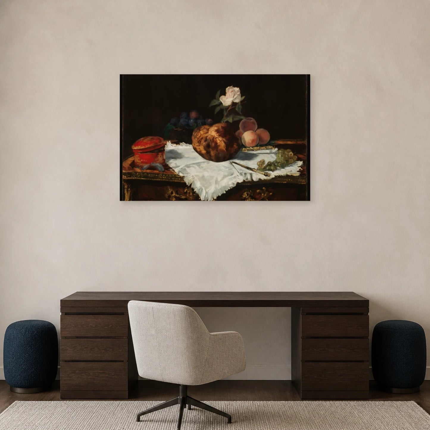 Tableau La Brioche – Édouard Manet dans un bureau - Art Virtuoso
